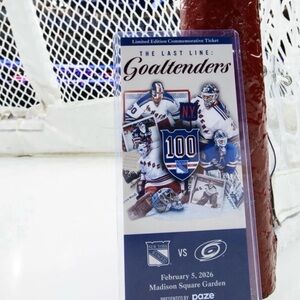 Goaltenders Commemorative Ticket
